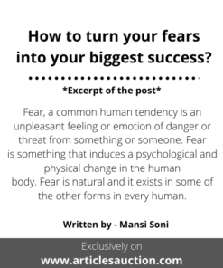 How to turn your fears into your biggest success? - Articles Auction