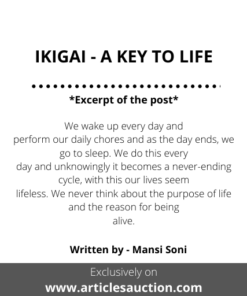 IKIGAI - A KEY TO LIFE - Articles Auction