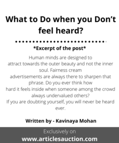 What to Do when you Don’t feel heard? - Articles Auction