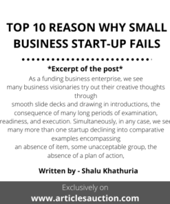 TOP 10 REASON WHY SMALL BUSINESS START-UP FAILS - Articles Auction