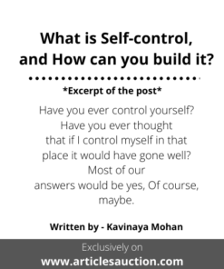 What is Self-control, and How can you build it? - Articles Auction