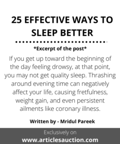 25 EFFECTIVE WAYS TO SLEEP BETTER - Articles Auction