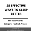 25 EFFECTIVE WAYS TO SLEEP BETTER - Articles Auction