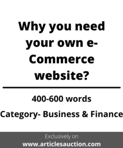 Why you need your own e-Commerce website? - Articles Auction