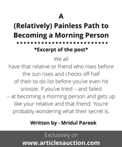 A (Relatively) Painless Path to Becoming a Morning Person - Articles Auction