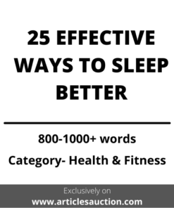 25 EFFECTIVE WAYS TO SLEEP BETTER - Articles Auction