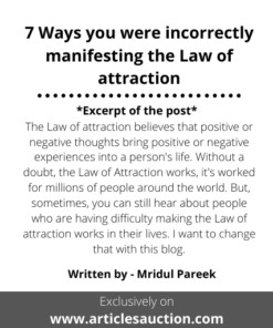 7 Ways you were incorrectly manifesting the Law of attraction - Articles Auction