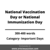 National Vaccination Day or National Immunization Day - Articles Auction