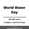 World Water Day - Articles Auction