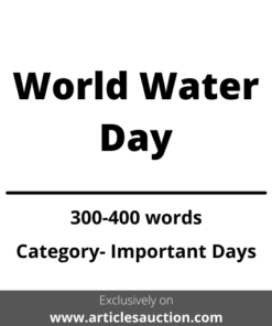 World Water Day - Articles Auction