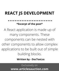 REACT JS DEVELOPMENT - Articles Auction