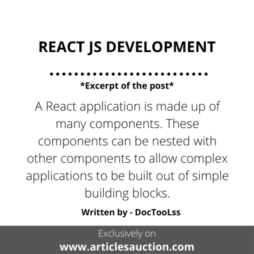REACT JS DEVELOPMENT - Articles Auction