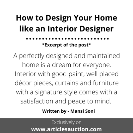 How to Design Your Home like an Interior Designer - Articles Auction