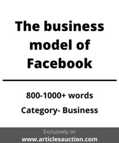 The business model of Facebook - Articles Auction