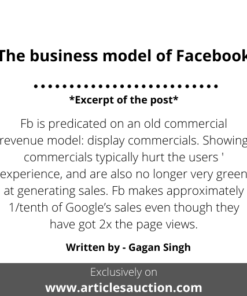 The business model of Facebook - Articles Auction