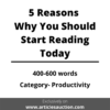 Five Reasons Why You Should Start Reading Today - Articles Auction