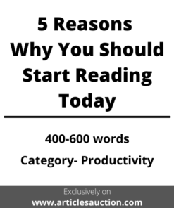 Five Reasons Why You Should Start Reading Today - Articles Auction