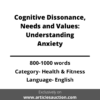 Cognitive Dissonance, Needs and Values: Understanding Anxiety - Articles Auction